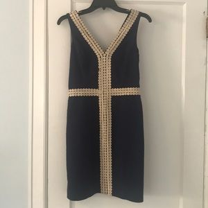 Lilly Pulitzer Navy Dress with Hold Embroidery